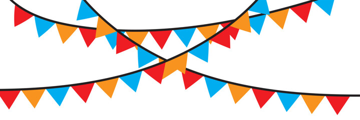Obraz premium Colorful paper bunting party flags isolated. Cinco de mayo bunting flags 11:11