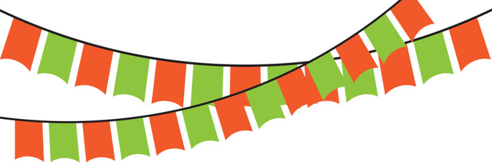 Obraz premium Cinco de mayo bunting element flags set. Mexican papel picado paper cut holiday flags and banners. Day of the Dead, Dia De Los Muertos and Cinco de Mayo flags vector set. 11:11
