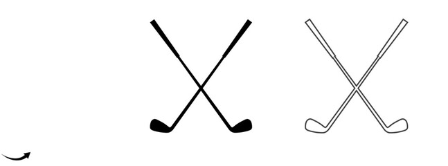 Pair of iron or wedge golf club flat vector icon for sports. vector illustration isolated.