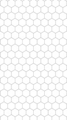 Hexagon Grid. White and black hexagon lines forming a mesh with alpha channel, PNG format.