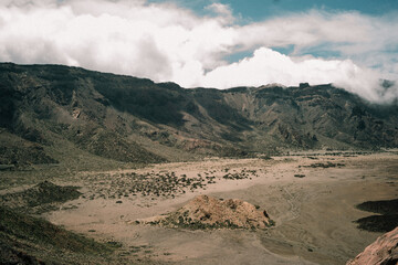 View of the desert and Teide volcano, Tenerife, Canary Islands