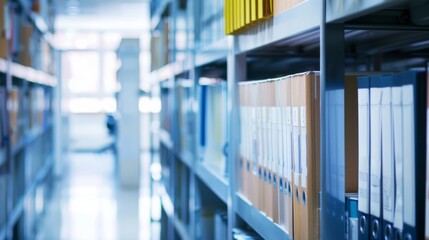 Rows of Shelves Filled With Files