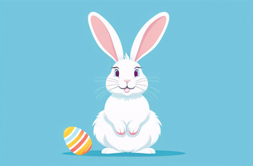 Happy easter background. Easter bunny and egg. Generative AI
