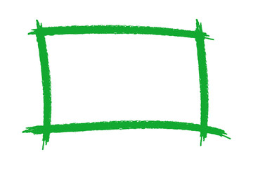 Green brush stroke frame highlight on transparent background, design element