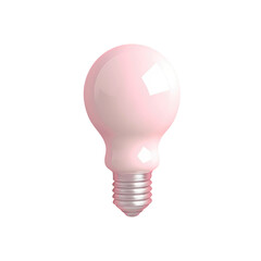 Pink light bulb shining brightly