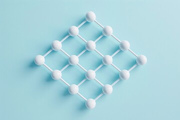 Obraz premium Minimalist hyaluronic acid molecules arranged in a symmetrical pattern. Conveys balance and harmony in skin care formulas.