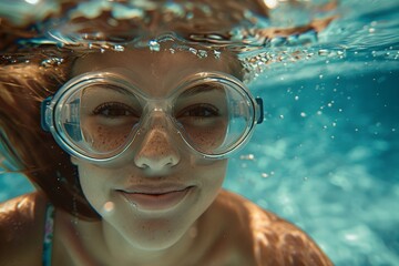 man dive underwater. Beautiful simple AI generated image in 4K, unique.