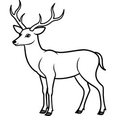 Fototapeta premium Deer vector illustration style. 