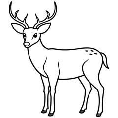 Fototapeta premium Deer vector illustration style. 