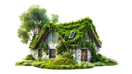 Eco home isolated on white or transparent background