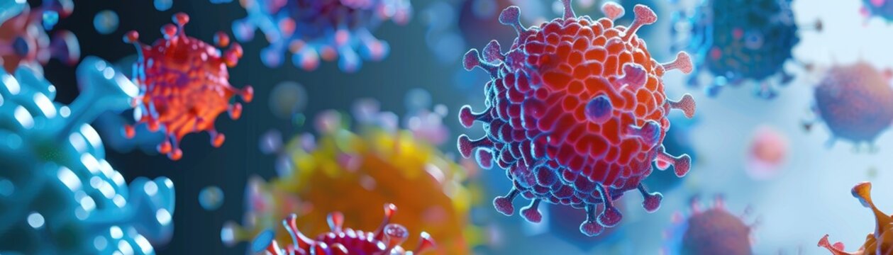 An animated 3D model showing the assembly of a virus particle from capsid proteins and genetic material.