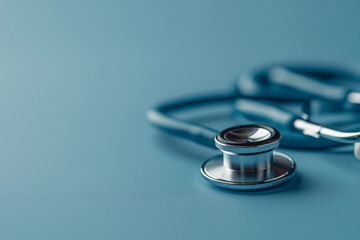 high-quality close-up photo of a stethoscope with clear copy space, suitable for medical journals, educational materials, or healthcare advertisements,