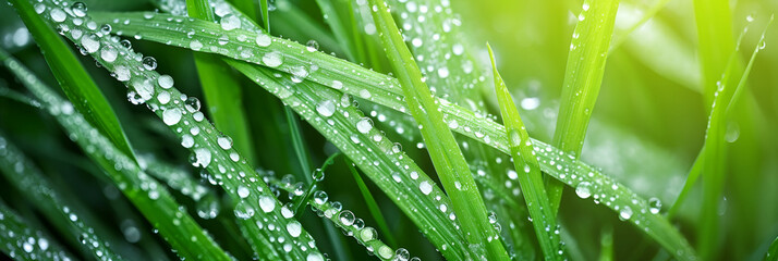 Blades of Grass with Water Droplets