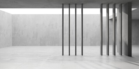 Naklejka premium Abstract empty concrete interior. Minimalistic dark room design template