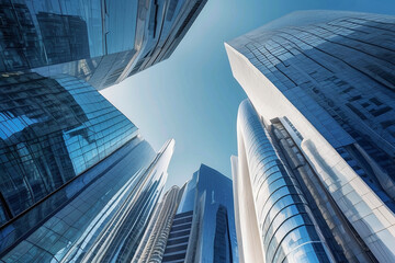 Naklejka premium skyscrapers in the city