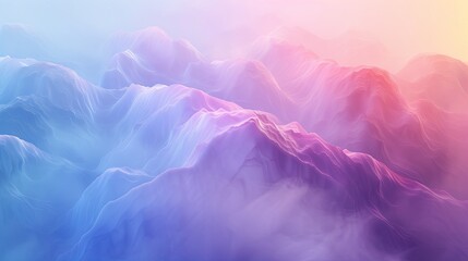 3D Minimalist Abstract Rainbow Background with Foggy Wind Ambiance AI Image