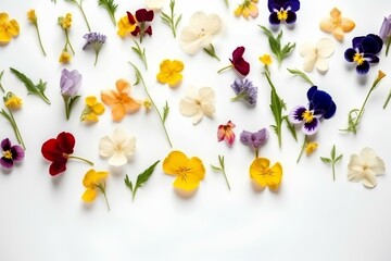 spring flowers on white background made by midjourney