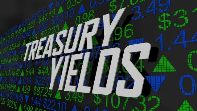 Treasury Yields Bond Trading Make Money Interest Rates Increase Up Rise 3d Animation