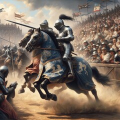 Close-up of a knight in armor in a fight