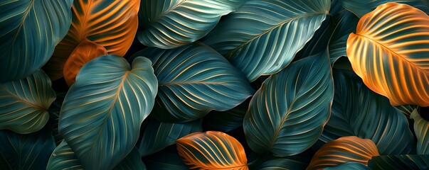 Calathea Orbifolia foliage: Muted tones abstract background, adding a touch of nature to designs.