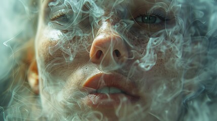woman face in  Smoke - 782115137