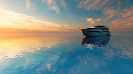 luxurious yacht in calm ocean