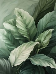 Harmony of nature: Calathea Orbifolia in muted tones, creating a serene abstract backdrop.