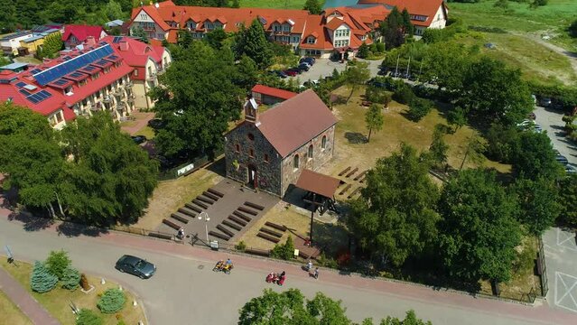 Catholic Church Rowy Kosciol Katolicki Aerial View Poland