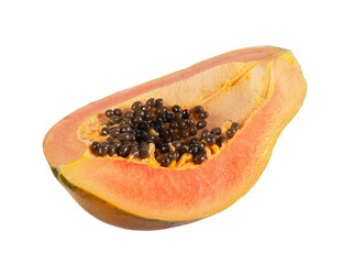 Sliced papaya isolated on white background