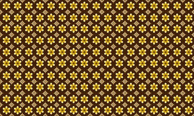 Abstract brown background Thai pattern, luxurious golden floral pattern.