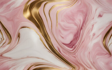 Silky marble texture swirls in pink, gold, and white, luxurious natural stone effect, elegant abstract design