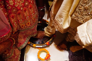 Mumbai, India 9th April 2024: Indian Wedding rituals, Customs and Traditions for bride or Dulhan....