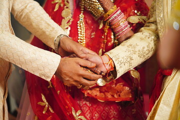Mumbai, India 9th April 2024: Indian Wedding rituals, Customs and Traditions for bride or Dulhan....