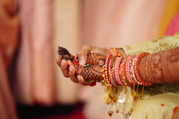Mumbai, India 9th April 2024: Indian Wedding rituals, Customs and Traditions for bride or Dulhan....