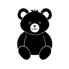 Simple teddy bear isolated black icon.