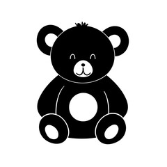 Simple teddy bear isolated black icon.