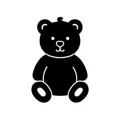 Simple teddy bear isolated black icon.