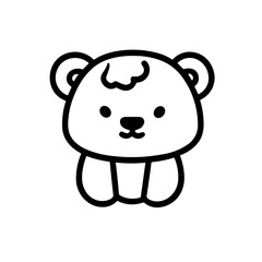 Simple teddy bear isolated black icon.