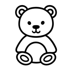 Simple teddy bear isolated black icon.