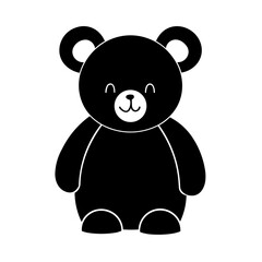 Naklejka premium Simple teddy bear isolated black icon.