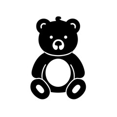 Simple teddy bear isolated black icon.