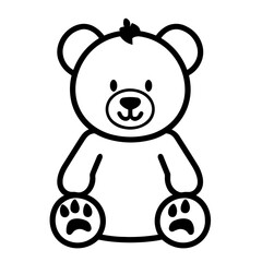 Simple teddy bear isolated black icon.