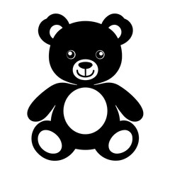 Simple teddy bear isolated black icon.