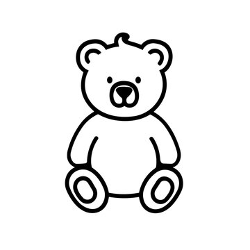 Simple teddy bear isolated black icon.