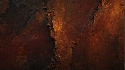 deep crimson to rusty brown gradient color rough grunge rock texture close-up background from Generative AI