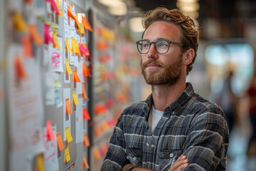 A collaborative project management session with team members utilizing scrum methodologies for efficient project delivery, showcasing adaptability and teamwork