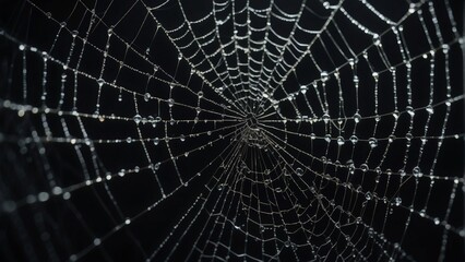 spider web with dew drop