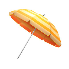 Colorful beach umbrella on white background