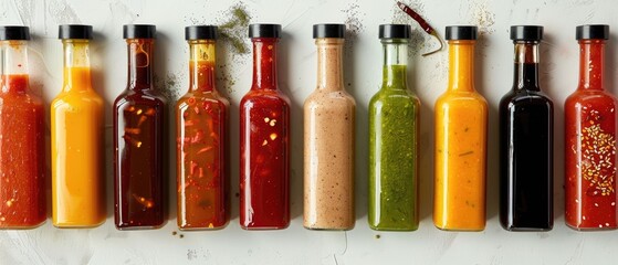 A collection of hot sauce bottles