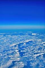 Fototapeten Aerial view of Greenland Norway winter landscape background © Andreas